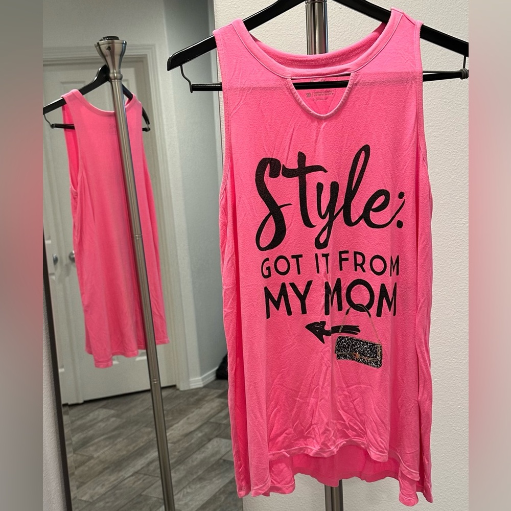 COPY - Justice Hot Pink Tank Style Got It From My Mom - size Childrens Clothing…